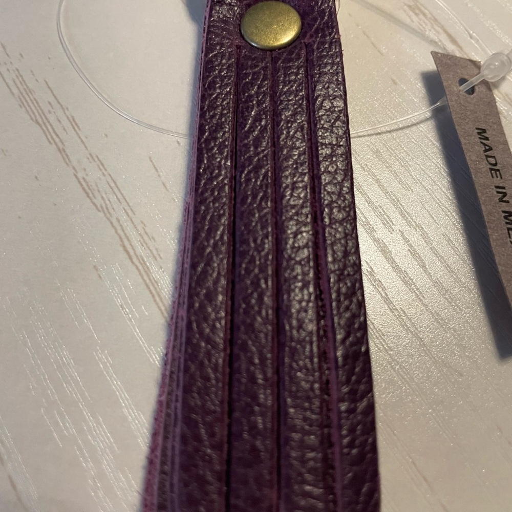 Portland Leather Purple Leather Keychain